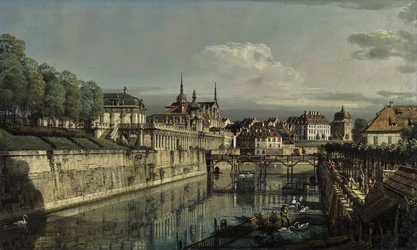 Alemán: Dresden, am Zwinger Vista del foso del Zwinger