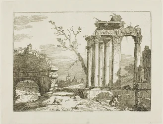 Paisaje con ruinas