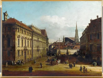 Lobkowitzplatz en Viena, Austria (óleo sobre lienzo)