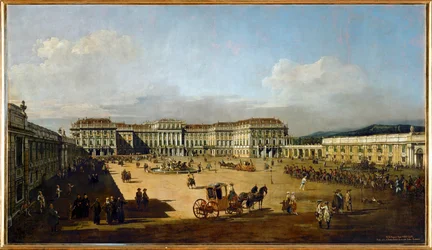 El palacio de Schönbrunn visto desde el patio de entrada (pintura)