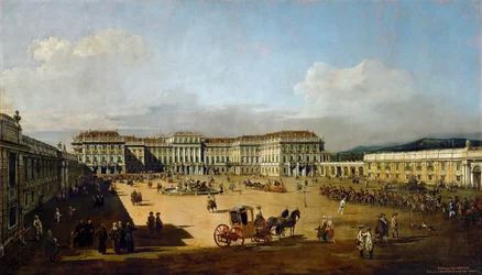 Palacio de Schönbrunn visto desde el frente, entre 1758 y 1761