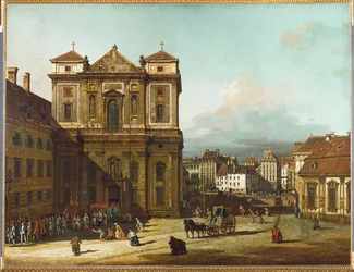 El Freyung en Viena, Austria, visto desde el noroeste (óleo sobre lienzo)
