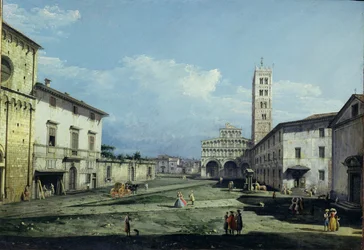 La plaza de San Martino y el Duomo, Lucca, c.1747 (óleo sobre lienzo)