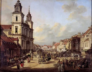 Vista de la Calle Krakowskie desde la Calle Nowyswiat en Varsovia en 1778