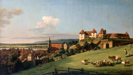 Vista de Pirna desde el Castillo de Sonnenstein, 1750s