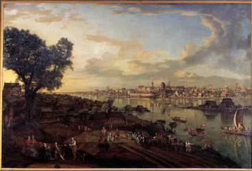 Vista de la ciudad de Varsovia desde el suburbio de Praga
