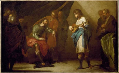 David jugando ante Saúl (óleo sobre lienzo)