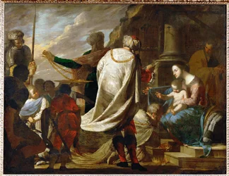 La Adoración de los Reyes Magos (pintura sobre lienzo)
