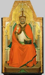 San Pedro o un santo obispo (pintura sobre madera)