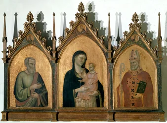 Tríptico de Todos los Santos o Madonna con el Niño entre San Mateo el Evangelista y San Nicolás de Bari