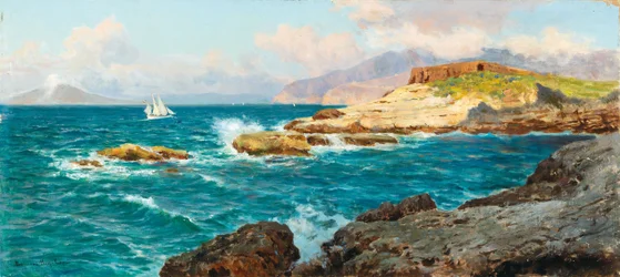 Alemán: Veleros frente a la costa de Capri