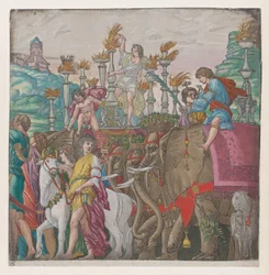 Hoja 5: Elefantes, de El Triunfo de Julio César, 1599