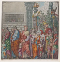 Hoja 7: procesión, de El Triunfo de Julio César, 1599