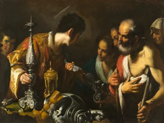 San Lorenzo distribuyendo los tesoros de la Iglesia, hacia 1625