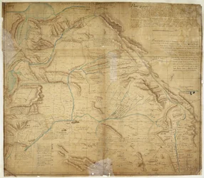 Mapa de la mayor parte de Nuevo México y una parte de la Alta California