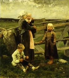 Niños con cerezas