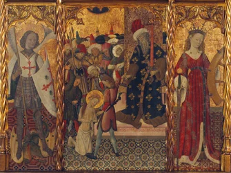 San Miguel, Martirio de Santa Eulalia y Santa Catalina, ca. 1442-1445