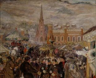 Mercado Drammen (óleo sobre lienzo)