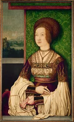 Bianca Maria Sforza, segunda esposa del emperador Maximiliano I (pintura sobre madera)