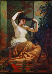 Mujer japonesa (pintura sobre lienzo)