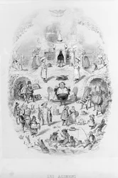 Comida: cocinar y diferentes formas de preparar alimentos en Brillat - Savarin ilustrado por Bertall. París 1840.