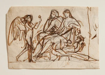 Cupido lleva la rosa a Júpiter y Juno