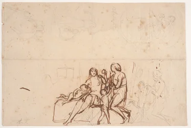 Diferentes bocetos de relieves "Adán y Eva" 1838 y "Atalanta" relieve: Villa Torlonia 1837