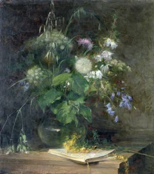 Flores Silvestres en Jarrón de Cristal