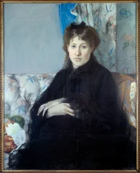 Retrato de Madame Edma Pontillon, de soltera Morisot, hermana del artista. Pintura de Berthe Morisot