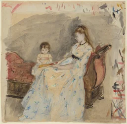 La hermana de la artista, Edma, con su hija, Jeanne
