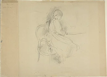 Joven sentada a la mesa