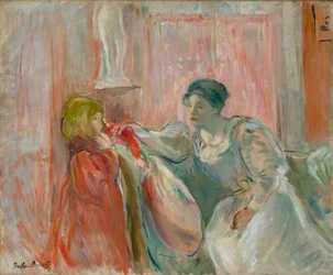 mujer joven y niño