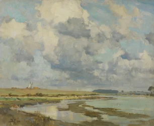 Nubes sobre el Orwell (óleo sobre lienzo)