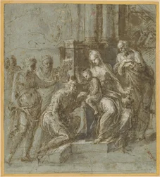 La Adoración de los Magos, c.1525 (pluma y tinta)