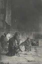 Interior de una iglesia en Milán, c. 1874