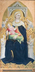 Virgen en trono con el Niño y cuatro ángeles, c.1433 (temple y pan de oro sobre tabla)
