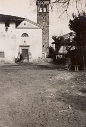 Álbum de la Primera Guerra Mundial en Friuli-Venecia Julia: la iglesia de Soleschiano Manzano, 01-03/1916