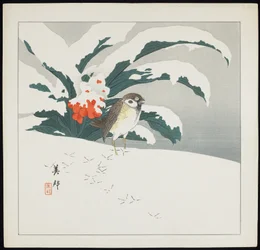 Pájaro en la nieve, principios del siglo XX
