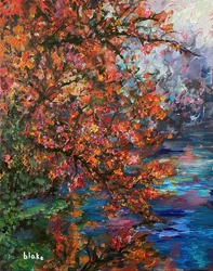 Autumn River, c.2021 (Acrílico sobre lienzo)
