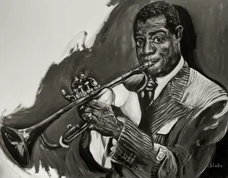 Louis Armstrong, c.2021 (Acrílico sobre lienzo)