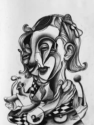 Picasso In Love, c.2021 (Carboncillo sobre papel)