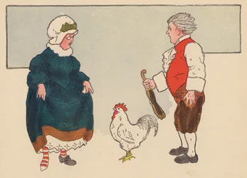 Canción infantil: ¡Cock-a-doodle-do! (litografía en color)