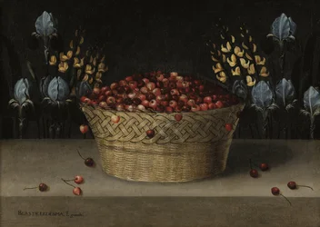 Naturaleza muerta con cerezas, lupino e iris, c.1610 (óleo sobre lienzo)