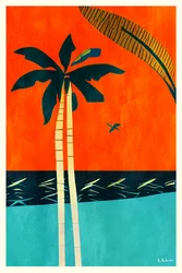Palmeras tropicales al atardecer