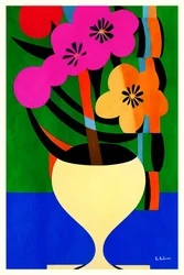 Abstracción floral vibrante