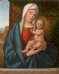 Madonna y Niño con un pájaro