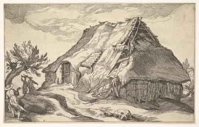 Paisaje con casa de campo
