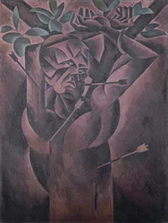 San Sebastián, de Bohumil Kubista (1884-1918), óleo sobre lienzo, 98x75 cm