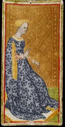 Reina de Bastos. Carta del Tarot, 1441-1444