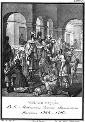 La caridad del Príncipe de Moscú Iván Kalita. De Karamzin Ilustrado, 1836